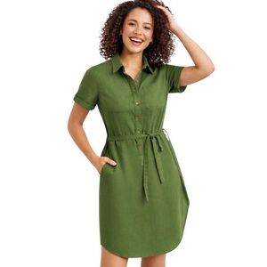 J. Crew Olive Green Shirt Dress Size 8 NWOT